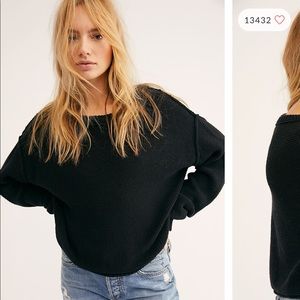 Black Free People inside out pullover. Size small.